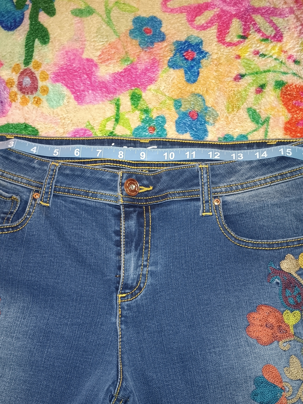 INC Embroidered Flower Women's Flare Jeans - Picture 8 of 12